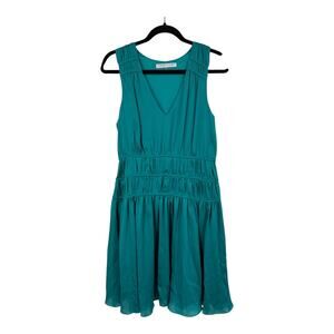 Trina Turk dress Islander shirred satin sleeveless size 8